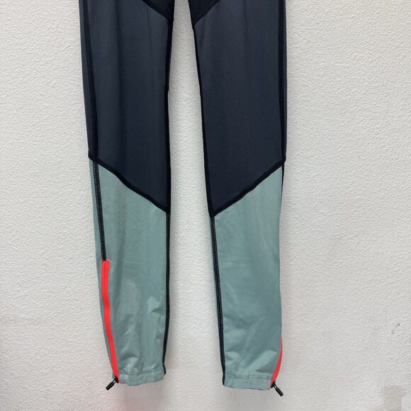 Kari Traa Tina High Waist Tights Colorblock 621958 Black Small Ankle Zip - Picture 2 of 8